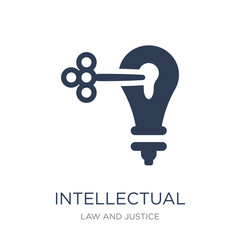 Intellectual property icon. Trendy flat vector Intellectual property icon on white background from law and justice collection