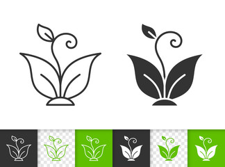 Sprout simple black line vector icon