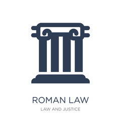 Roman law icon. Trendy flat vector Roman law icon on white background from law and justice collection