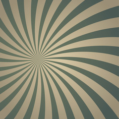 Sunlight retro faded spiral grunge background. dirty grey and green color burst background.