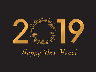 Fototapeta na wymiar Happy New Year 2019 design vector