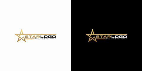 Modern gold star logo design vector. Stars logo design concept