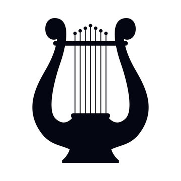 Icon lyre, stringed musical instrument. Vector illustration.
