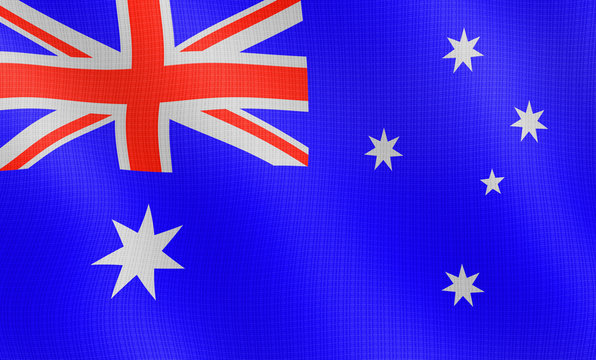 Illustration of a flying Australian flag