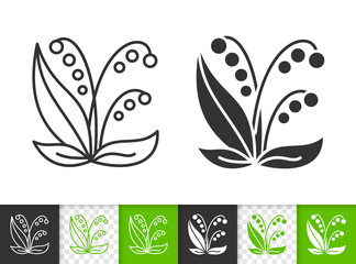 Lily Valley simple black line vector icon