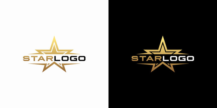 Modern gold star logo design vector. Stars logo design concept