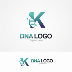 Abstract Letter K and DNA Vector Logo