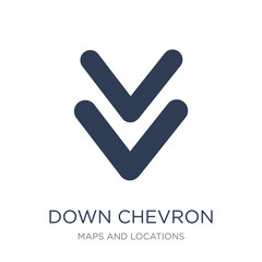 Down chevron icon. Trendy flat vector Down chevron icon on white background from Maps and Locations collection