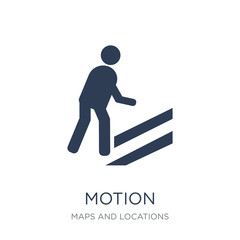 Motion icon. Trendy flat vector Motion icon on white background from Maps and Locations collection