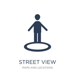Street view icon. Trendy flat vector Street view icon on white background from Maps and Locations collection