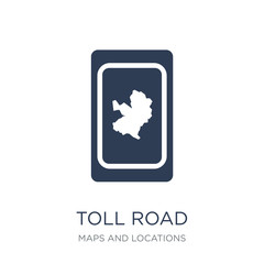 Toll road icon. Trendy flat vector Toll road icon on white background from Maps and Locations collection