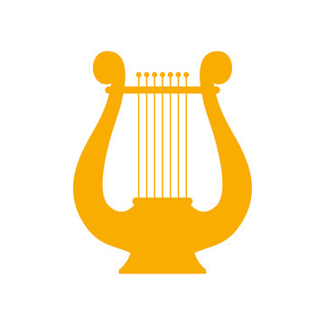 Icon lyre, a stringed musical instrument. Vector. Art, music, poetry.