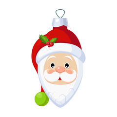 Christmas toy Santa Claus head greeting card with text