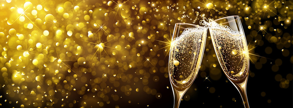 New Year's background with Champagne