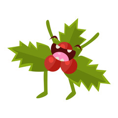 Leaves of mistletoe Vector Cheerful Christmas card