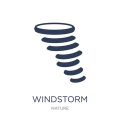 Windstorm icon. Trendy flat vector Windstorm icon on white background from nature collection