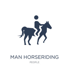 Man Horseriding icon. Trendy flat vector Man Horseriding icon on white background from People collection