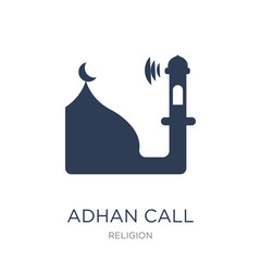 Adhan Call icon. Trendy flat vector Adhan Call icon on white background from Religion collection