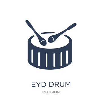 Eyd Drum icon. Trendy flat vector Eyd Drum icon on white background from Religion collection