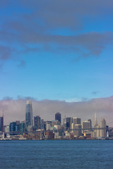 Fototapeta na wymiar View of San Francisco Skyline on a Foggy Day
