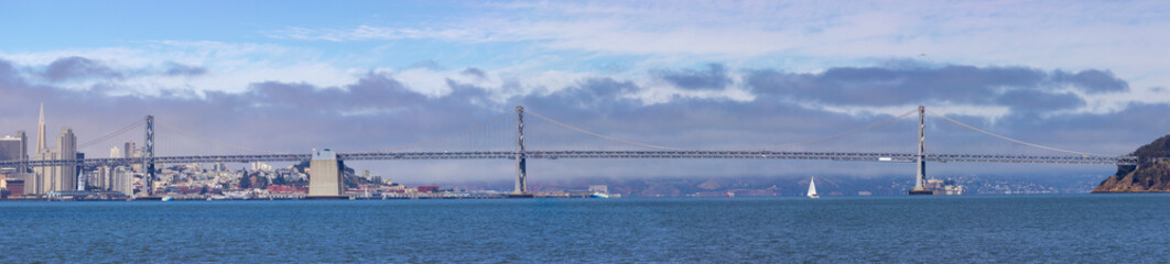 View of San Francisco Skyline on a Foggy Day