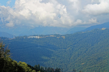 Fototapeta premium Steep slope on the mountain of the Northern Caucasus