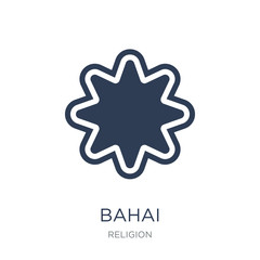 Bahai icon. Trendy flat vector Bahai icon on white background from Religion collection
