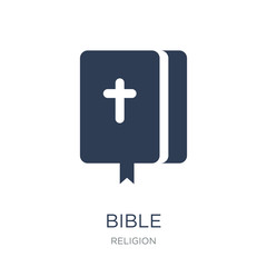 Bible icon. Trendy flat vector Bible icon on white background from Religion collection