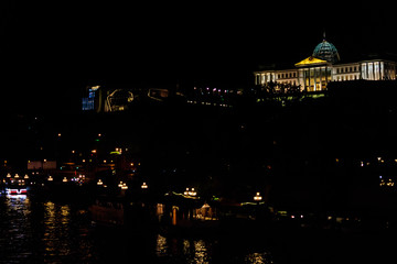 Night view on the Presidential Palace in Tbilisi, Georgia © olyasolod
