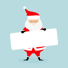 Santa Claus holding blank banner