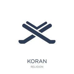 Koran icon. Trendy flat vector Koran icon on white background from Religion collection