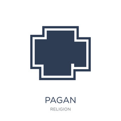 pagan icon. Trendy flat vector pagan icon on white background from Religion collection