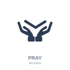 Pray icon. Trendy flat vector Pray icon on white background from Religion collection