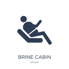 Brine cabin icon. Trendy flat vector Brine cabin icon on white background from sauna collection