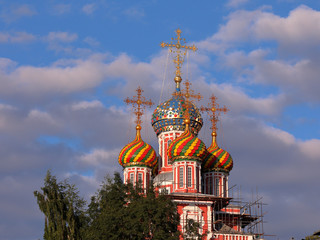 Domes of Church of the Nativity of the Blessed Virgin Mary (Stroganov church), Nizhny Novgorod,...