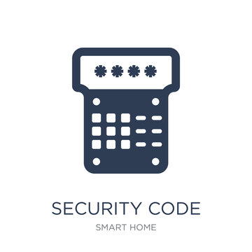 Security code icon. Trendy flat vector Security code icon on white background from smart home collection