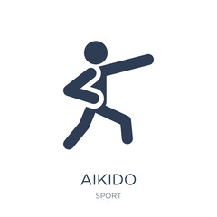 aikido icon. Trendy flat vector aikido icon on white background from sport collection