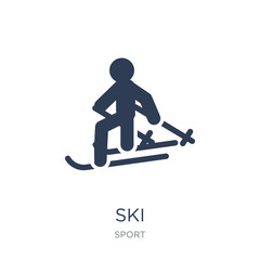 Ski icon. Trendy flat vector Ski icon on white background from sport collection