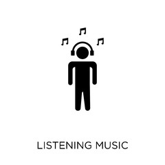 Listening Music icon. Listening Music symbol design from Activity and Hobbies collection.