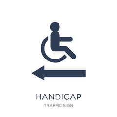 Handicap sign icon. Trendy flat vector Handicap sign icon on white background from traffic sign collection