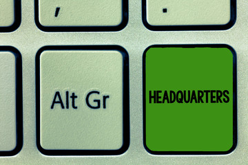 Handwriting text Headquarters. Concept meaning Main offices Premises occupied by a military...
