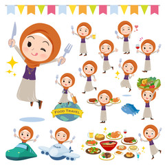 Arab women orange Hijab_food festival