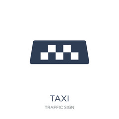 Taxi sign icon. Trendy flat vector Taxi sign icon on white background from traffic sign collection