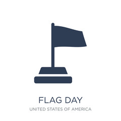 flag day icon. Trendy flat vector flag day icon on white background from United States of America collection