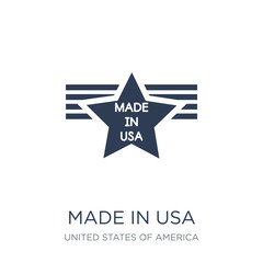 Made in USA icon. Trendy flat vector Made in USA icon on white background from United States of America collection