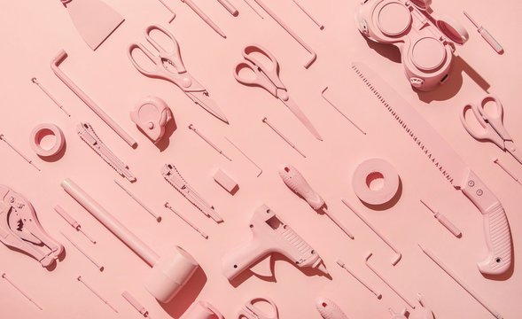 Tool kit in pastel color