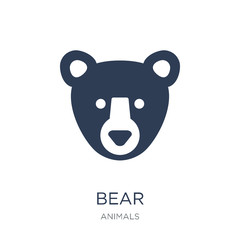 Bear icon. Trendy flat vector Bear icon on white background from animals collection