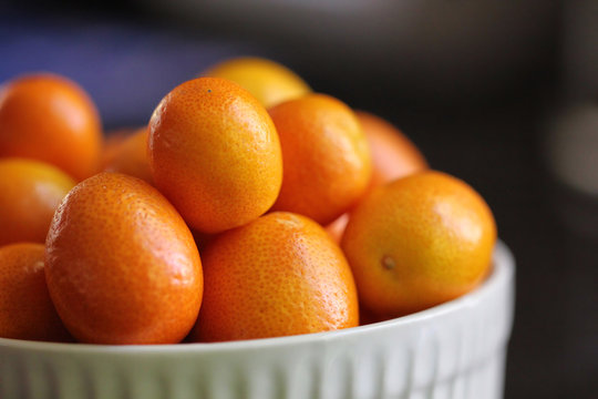 Close up of Bowl of Kumquats