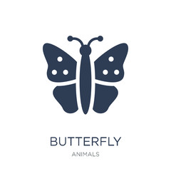 Butterfly icon. Trendy flat vector Butterfly icon on white background from animals collection