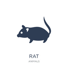 Rat icon. Trendy flat vector Rat icon on white background from animals collection
